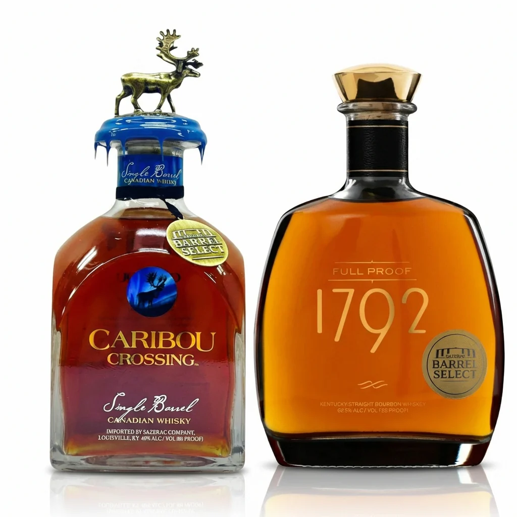 1792 Full Proof Bourbon & Caribou Crossing Single Barrel Canadian Whisky – Barrel Select Bundle (2 x 750ml)