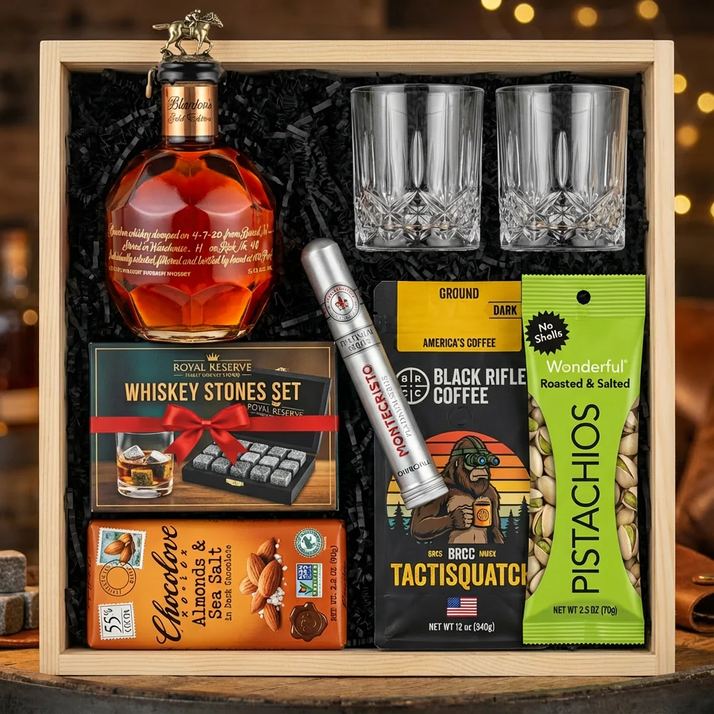 Blanton's Gold Edition Gift Crate – Bourbon, Glasses, Coffee, Chocolate, & Whiskey Stones (International Release) - Image 2