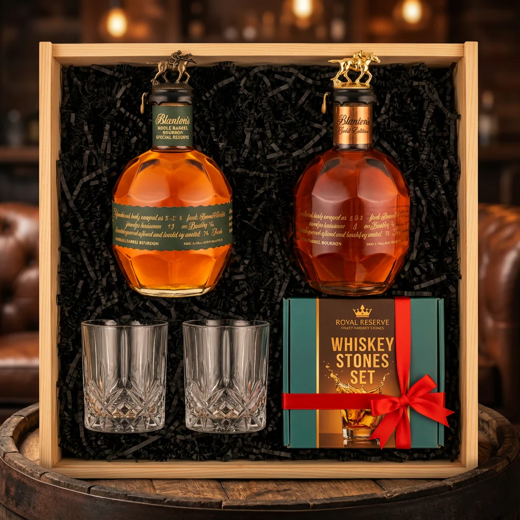 Blanton's Gold & Special Reserve Gift Crate – Bourbon, Glasses & Whiskey Stones (International Release) - Image 2