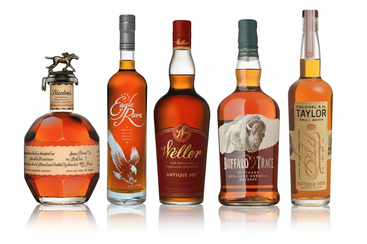 Blanton's Original, Eagle Rare, Weller Antique 107, Buffalo Trace, and E.H. Taylor Small Batch 750ml Value Bourbon Bundle