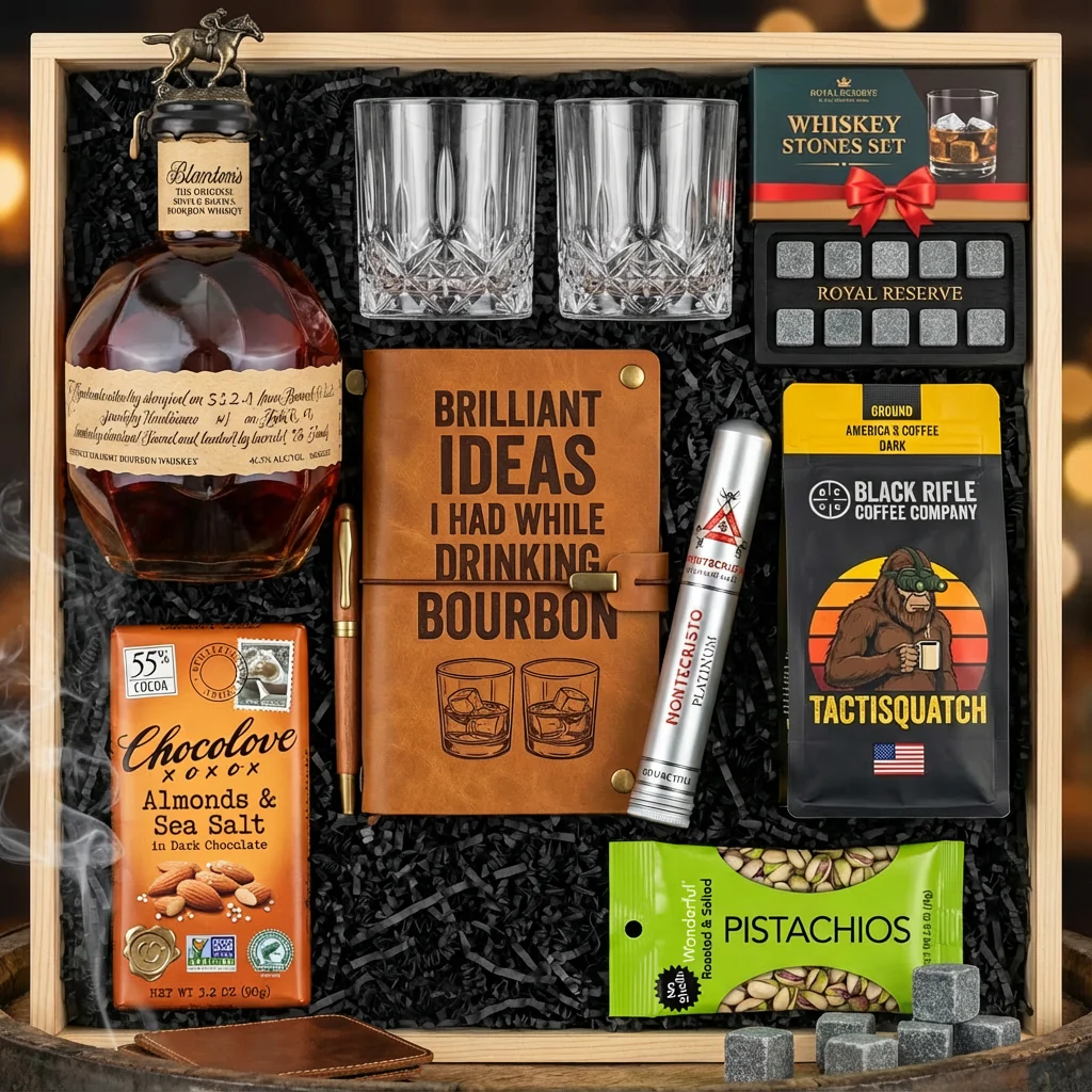 Blanton's Original Single Barrel Top Shelf Gift Crate – Bourbon, Coffee, Chocolate & Cigar Set - Image 2