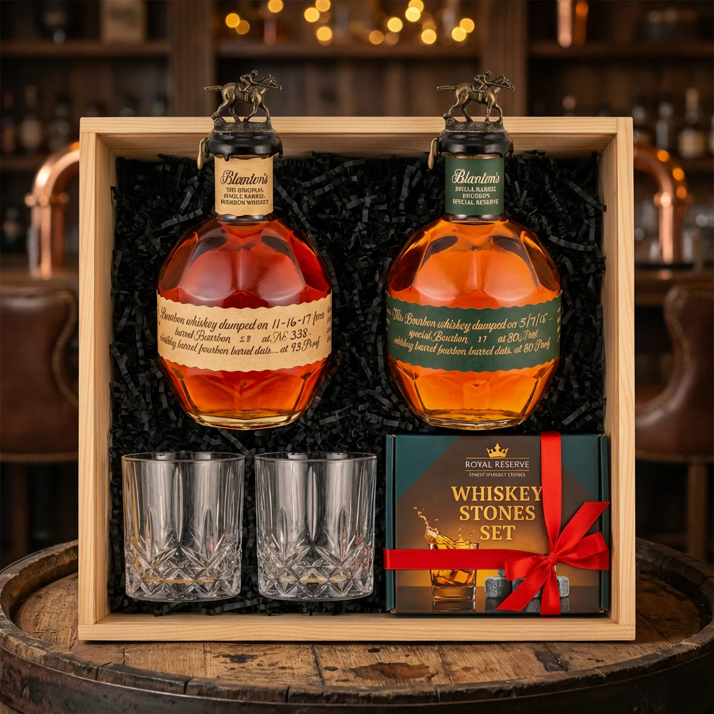 Blanton's Original & Special Reserve Gift Crate – Bourbon, Glasses & Whiskey Stones - Image 2
