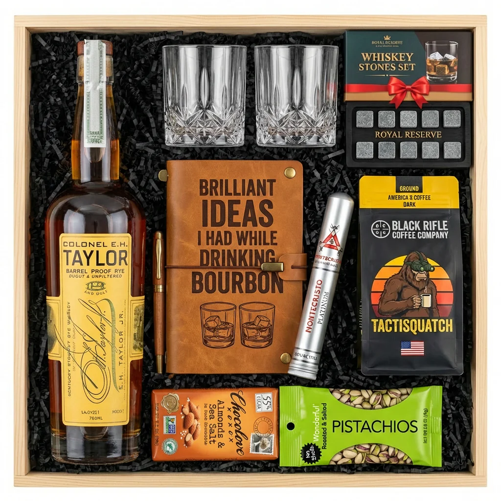 Colonel E.H. Taylor Barrel Proof Rye Top Shelf Gift Crate – Whiskey, Coffee & Premium Accessories