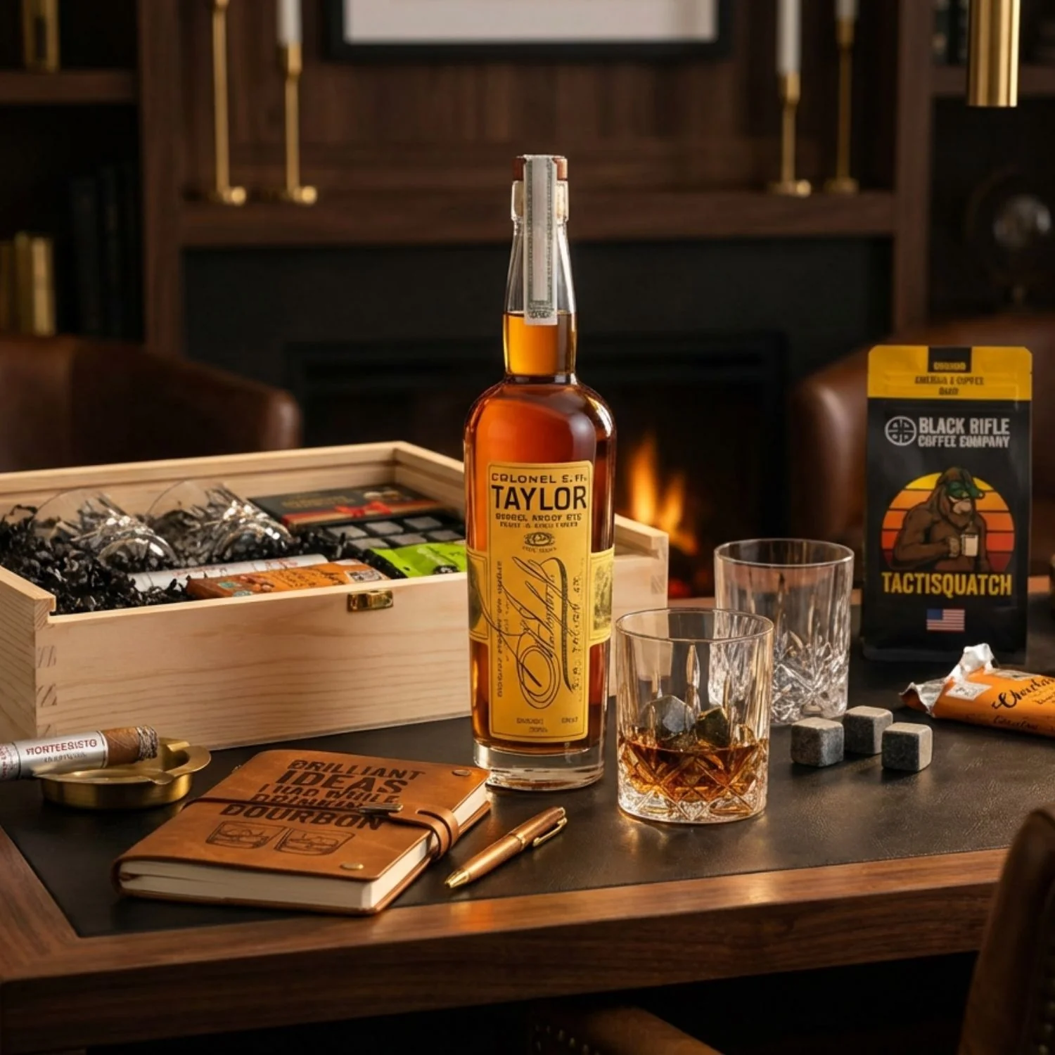 Colonel E.H. Taylor Barrel Proof Rye Top Shelf Gift Crate – Whiskey, Coffee & Premium Accessories - Image 2