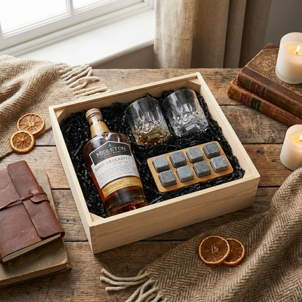 Emerald Isle Gift Crate – Midleton Barry Crockett Legacy Irish Whiskey (1 Bottle + 2 Glasses + Whiskey Stones) - Image 2