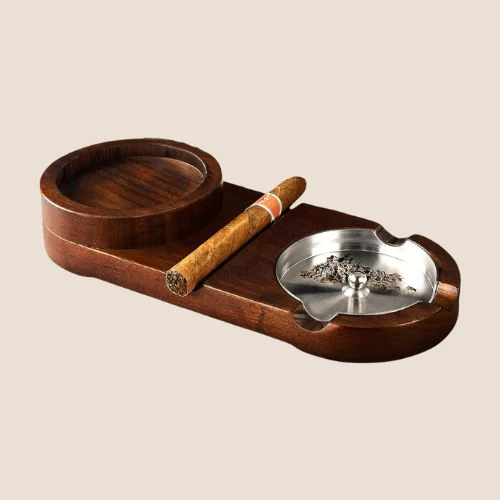 Glass Tray w/Cigar Ashtray - Engraving Type
