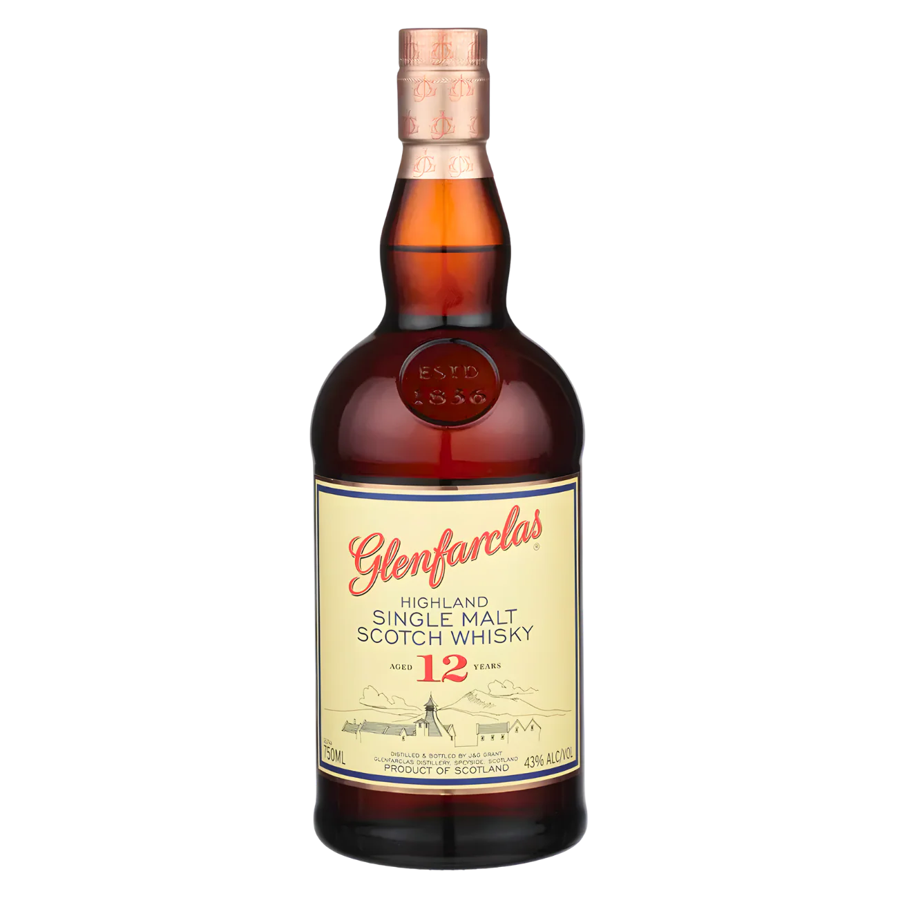 Glenfarclas 12 Year – Sherry Cask Matured Single Malt Scotch Whisky (750ml)