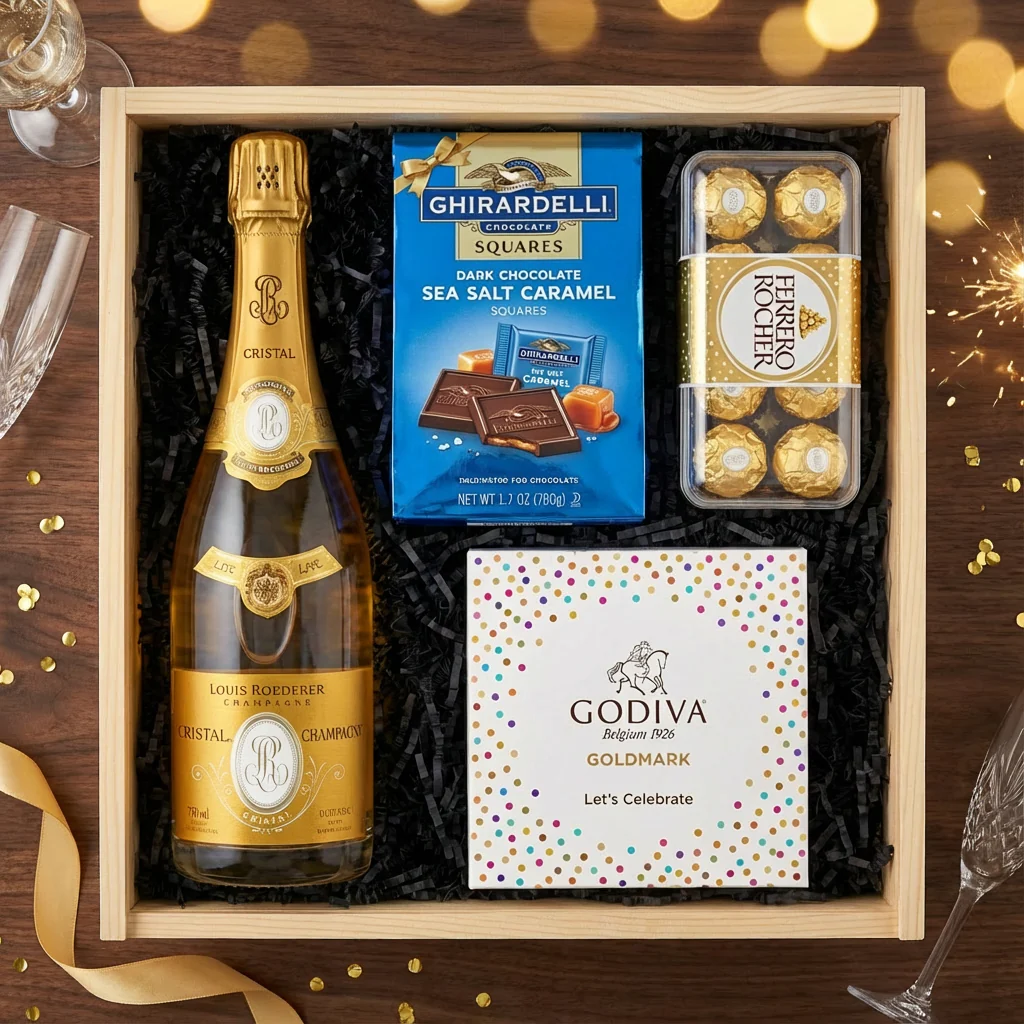 Louis Roederer Cristal Champagne & Chocolate Celebration Gift Crate - Image 2