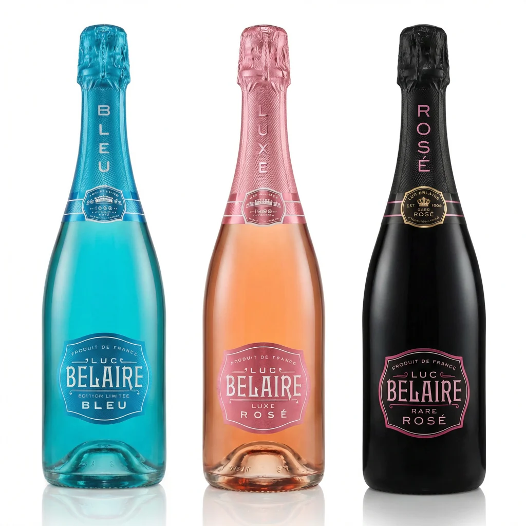 Luc Belaire Sparkling Wine Trio – Luxe Rosé, Rare Rosé & Bleu Collection (3 x 750ml)