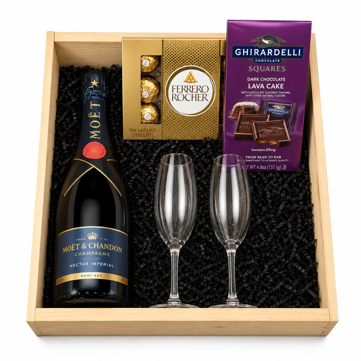 Moët & Chandon Nectar Impérial Champagne Gift Set with Flutes 750ml