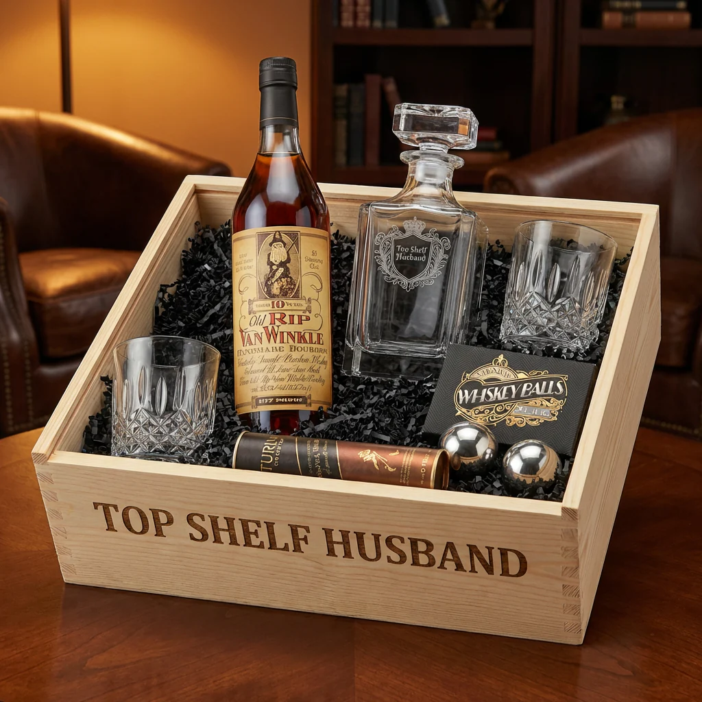 Old Rip Van Winkle 10 Year – Bourbon "Top Shelf Husband" Gift Crate - Image 2