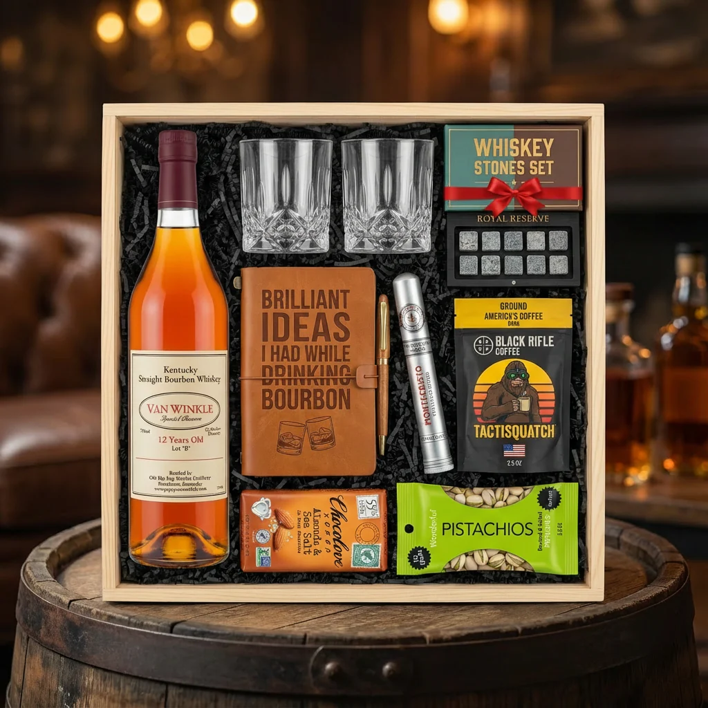 Pappy Van Winkle 12 Year Lot B Top Shelf Gift Crate – Bourbon, Glasses, Journal & More - Image 2