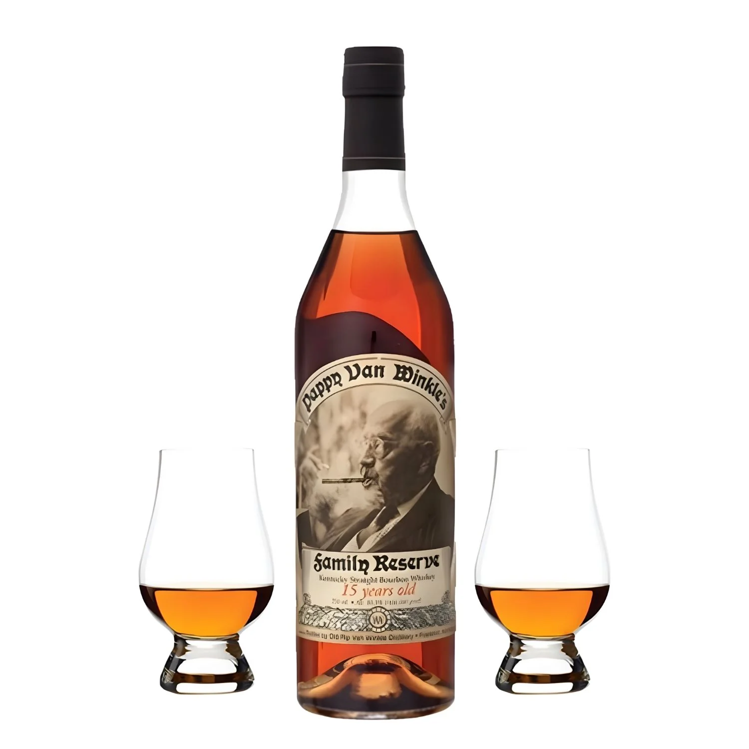 Pappy Van Winkle Family Reserve 15 Year Bourbon Whiskey Gift Set with Glasses 750ml