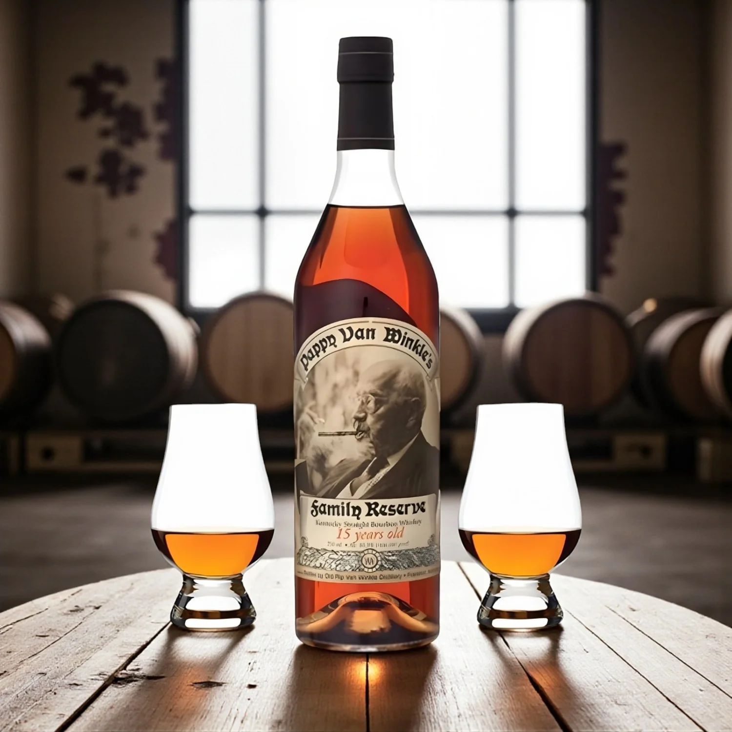 Pappy Van Winkle Family Reserve 15 Year Bourbon Whiskey Gift Set with Glasses 750ml - Image 2