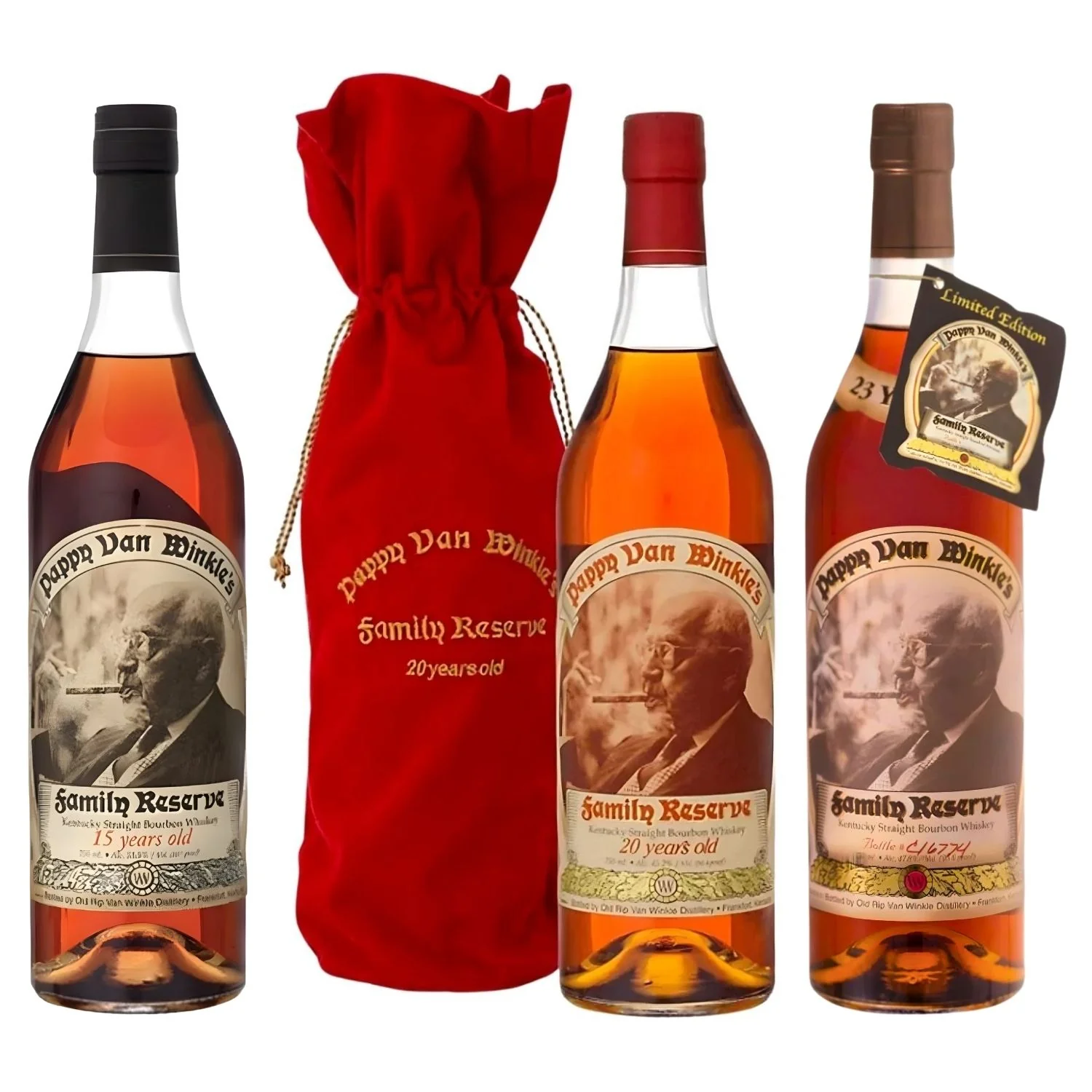 Pappy Van Winkle "Top Shelf Trio" – 15yr, 20yr & 23yr Collection (3 Bottles 750ml)