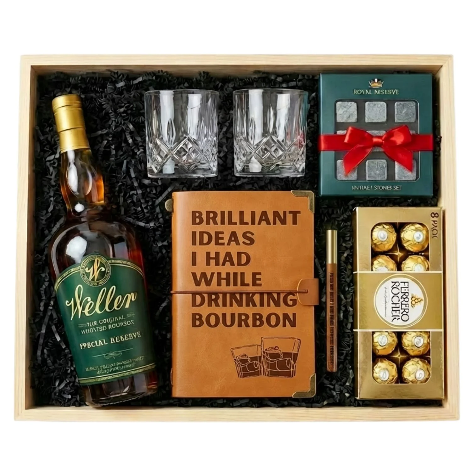 W.L. Weller Special Reserve Gold Foil Edition Gift Crate – Whiskey, Glassware & Gourmet Essentials