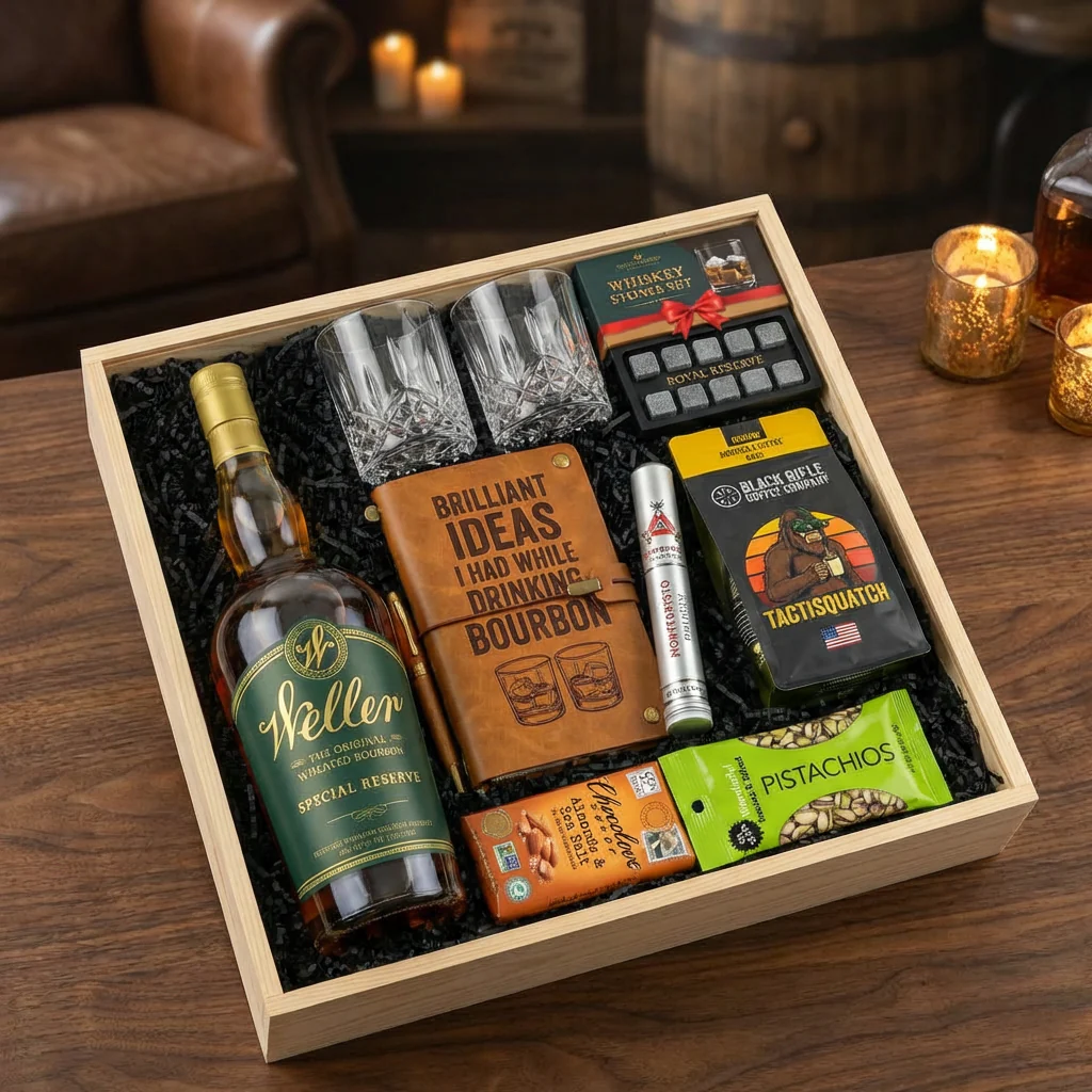 W.L. Weller Special Reserve Gold Foil Edition – Top Shelf Gift Crate – Whiskey, Coffee & Premium Accessories - Image 2