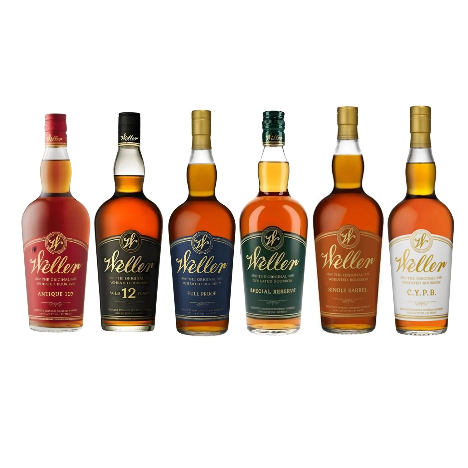 W.L. Weller Ultimate Collection – Full Proof, Special Reserve, 107, 12 Year, Single Barrel & CYPB (6 x 750ml)