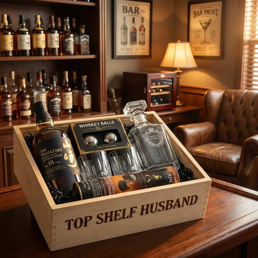 Yamazaki 18 Year Single Malt  – Japanese Whisky "Top Shelf Husband" Gift Crate - Image 2